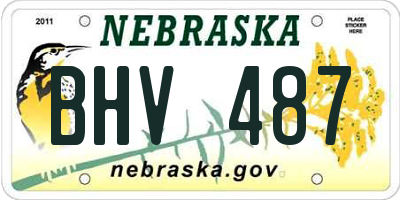 NE license plate BHV487