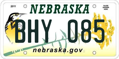NE license plate BHY085