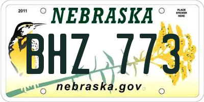 NE license plate BHZ773