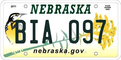 NE license plate BIA097