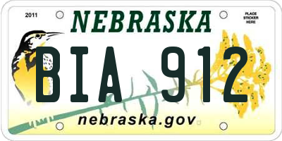 NE license plate BIA912