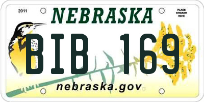 NE license plate BIB169