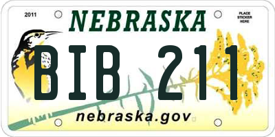 NE license plate BIB211