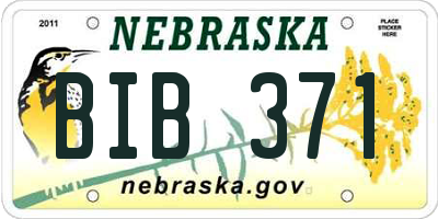 NE license plate BIB371