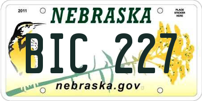 NE license plate BIC227