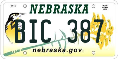 NE license plate BIC387