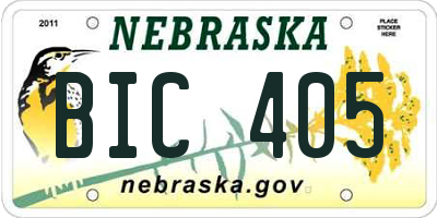NE license plate BIC405