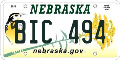 NE license plate BIC494