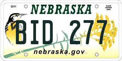 NE license plate BID277