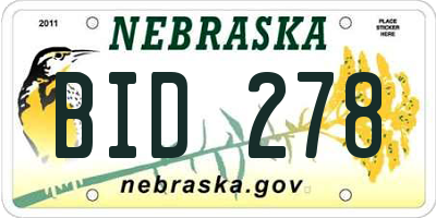 NE license plate BID278