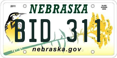 NE license plate BID311