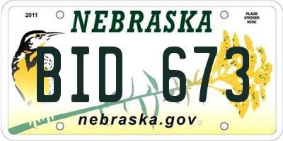 NE license plate BID673