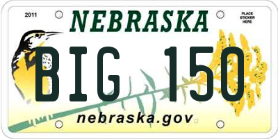 NE license plate BIG150