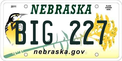 NE license plate BIG227