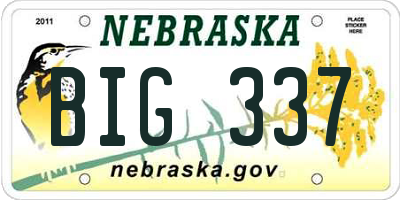 NE license plate BIG337