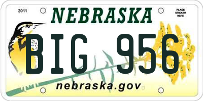 NE license plate BIG956