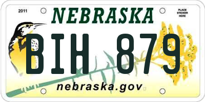 NE license plate BIH879