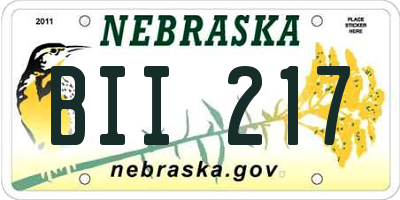 NE license plate BII217