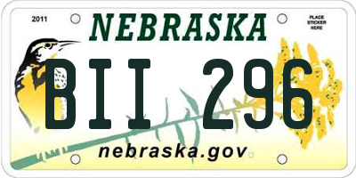 NE license plate BII296