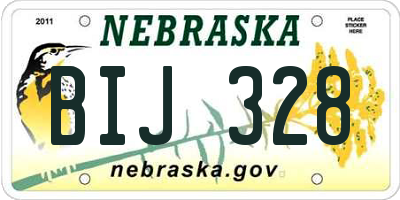 NE license plate BIJ328