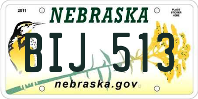 NE license plate BIJ513
