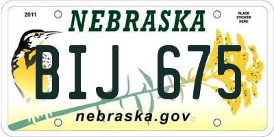NE license plate BIJ675