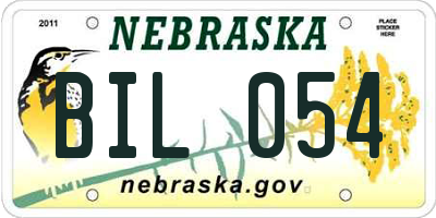 NE license plate BIL054