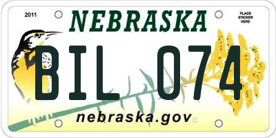NE license plate BIL074