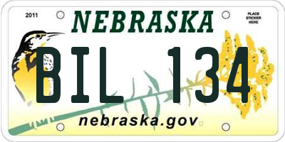 NE license plate BIL134
