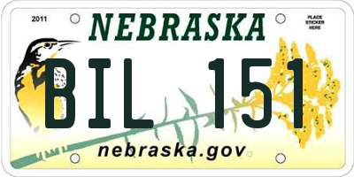 NE license plate BIL151