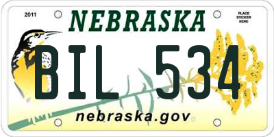 NE license plate BIL534