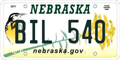 NE license plate BIL540
