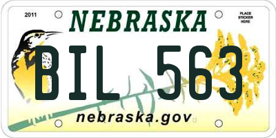 NE license plate BIL563