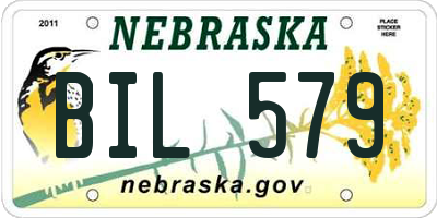 NE license plate BIL579