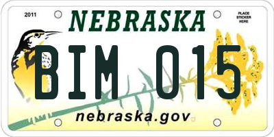 NE license plate BIM015