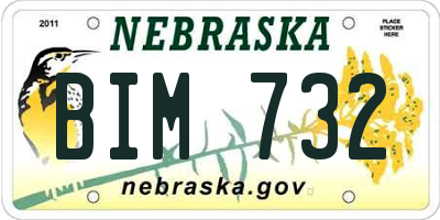NE license plate BIM732