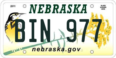 NE license plate BIN977