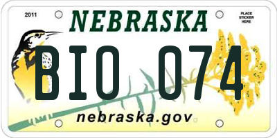 NE license plate BIO074