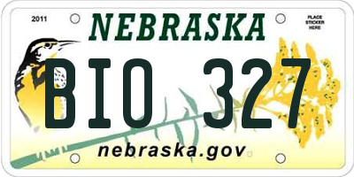 NE license plate BIO327