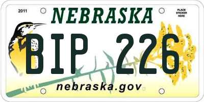 NE license plate BIP226
