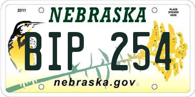 NE license plate BIP254