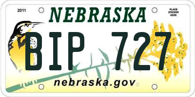 NE license plate BIP727