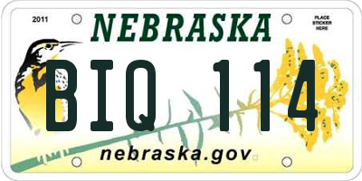 NE license plate BIQ114