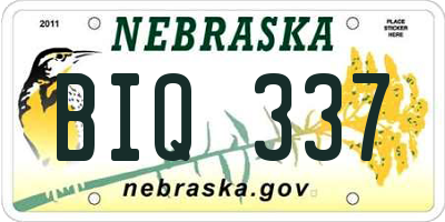 NE license plate BIQ337