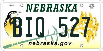 NE license plate BIQ527