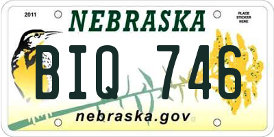 NE license plate BIQ746