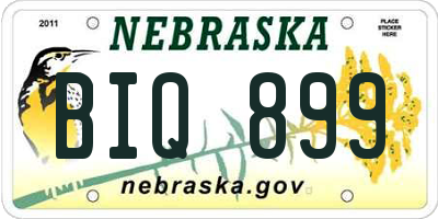 NE license plate BIQ899