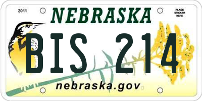 NE license plate BIS214
