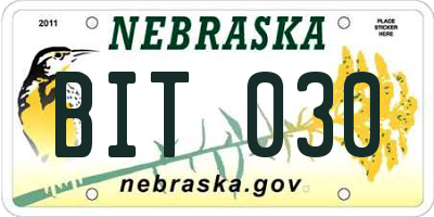 NE license plate BIT030