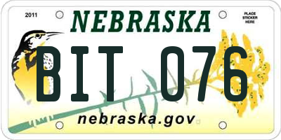 NE license plate BIT076